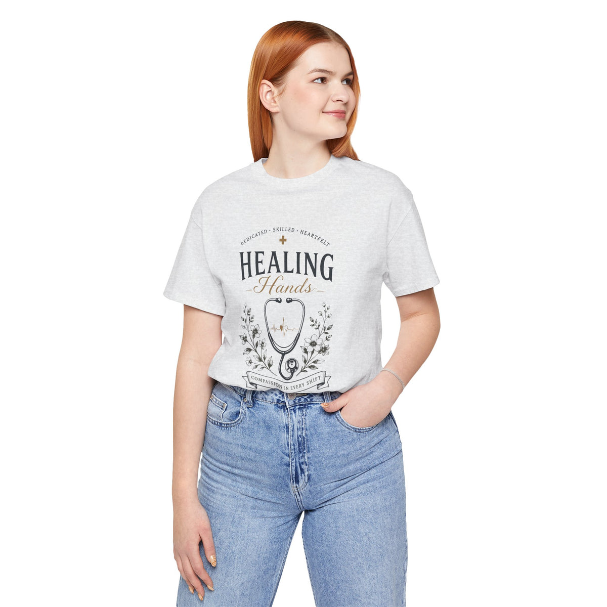 Healing Hands T-Shirt-Compassionate Care Nurse Unisex T-Shirt by Printify