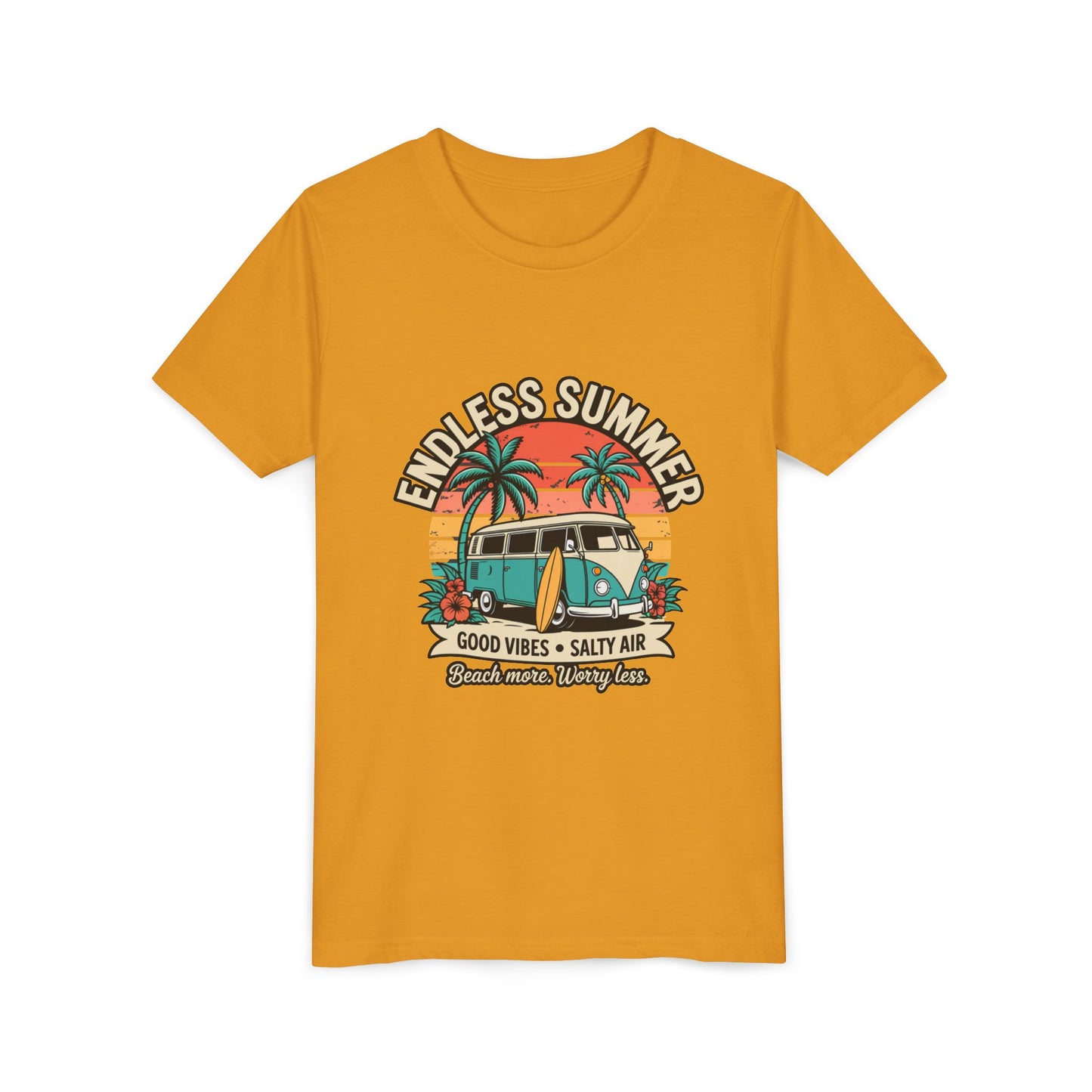 Youth Tee - "Endless Summer" Retro Van Beach Unisex T-Shirt by Printify