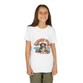 Youth Tee-"Summer Vibes" Dog Surfing Design Unisex T-Shirt by Printify