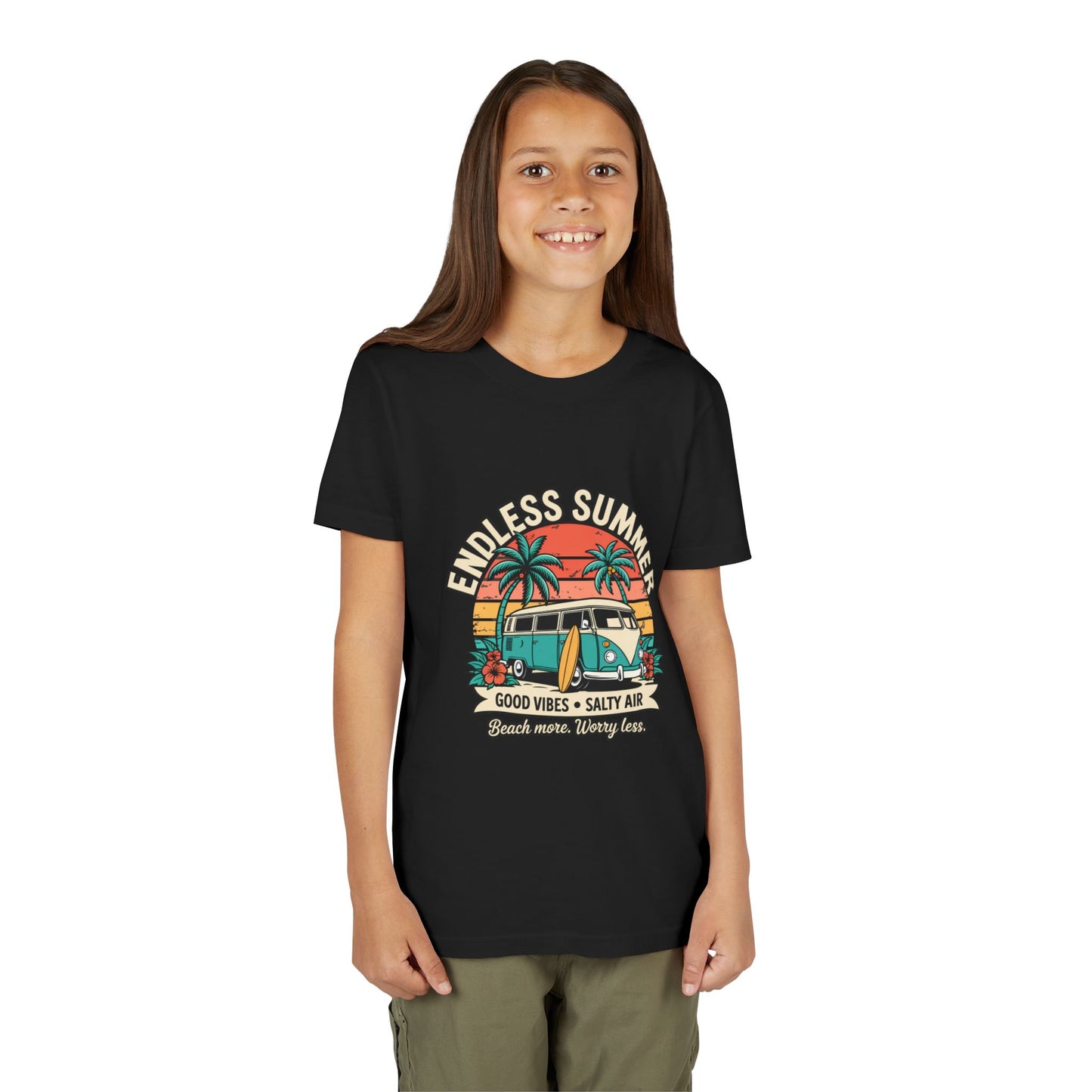 Youth Tee - "Endless Summer" Retro Van Beach Unisex T-Shirt by Printify