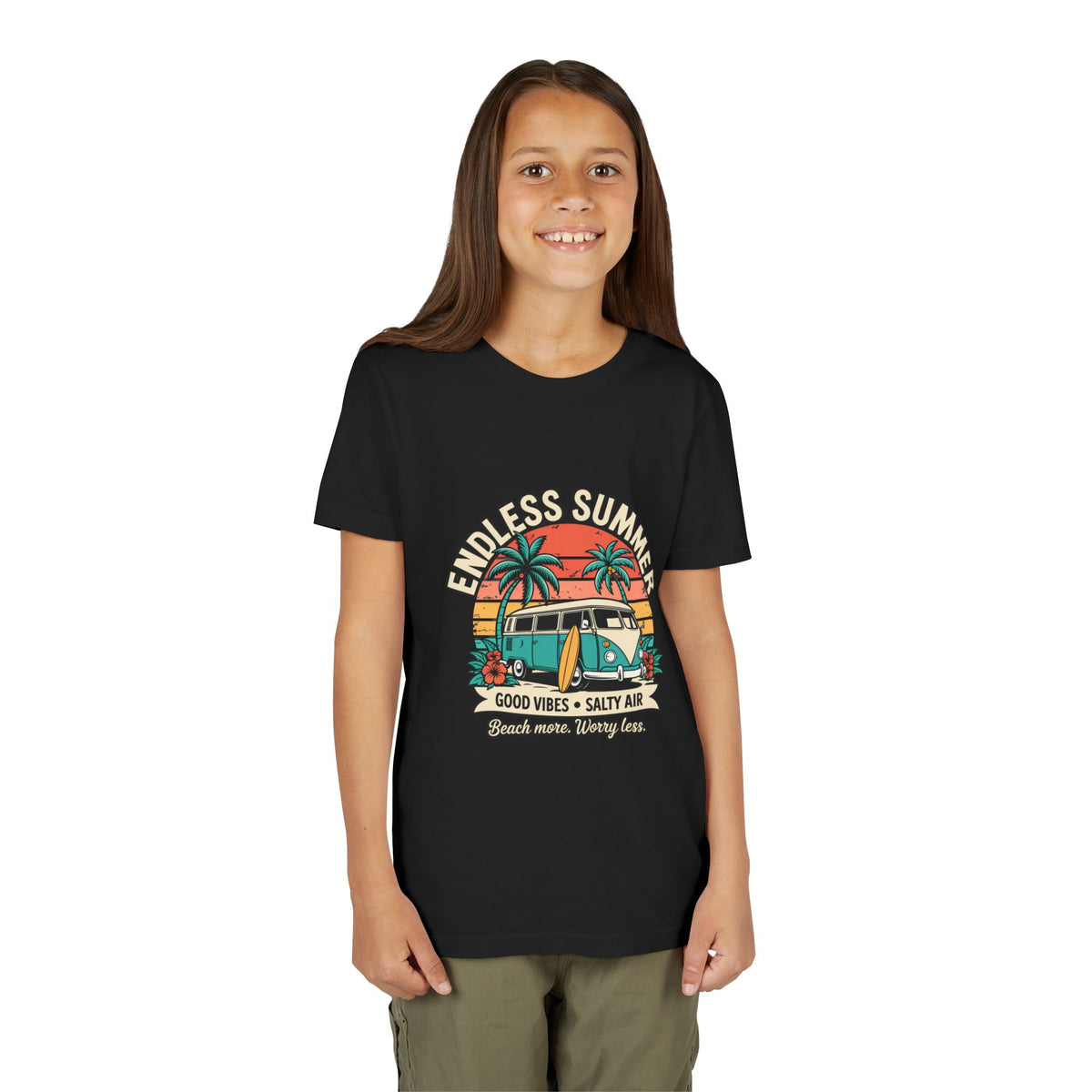 Youth Tee - "Endless Summer" Retro Van Beach Unisex T-Shirt by Printify