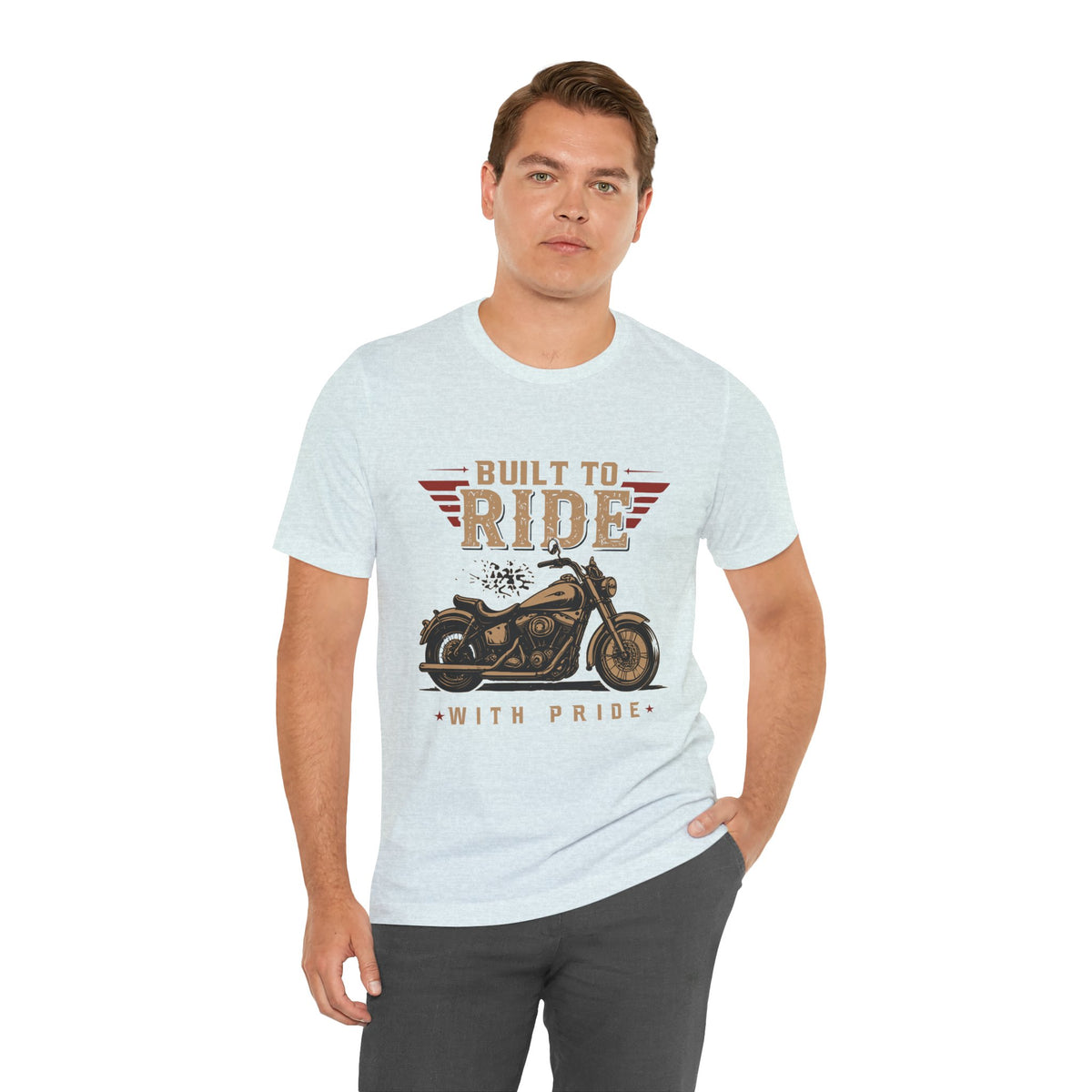 Built to Ride Motorcycle With Pride — Vintage Biker Unisex Shirt by Printify