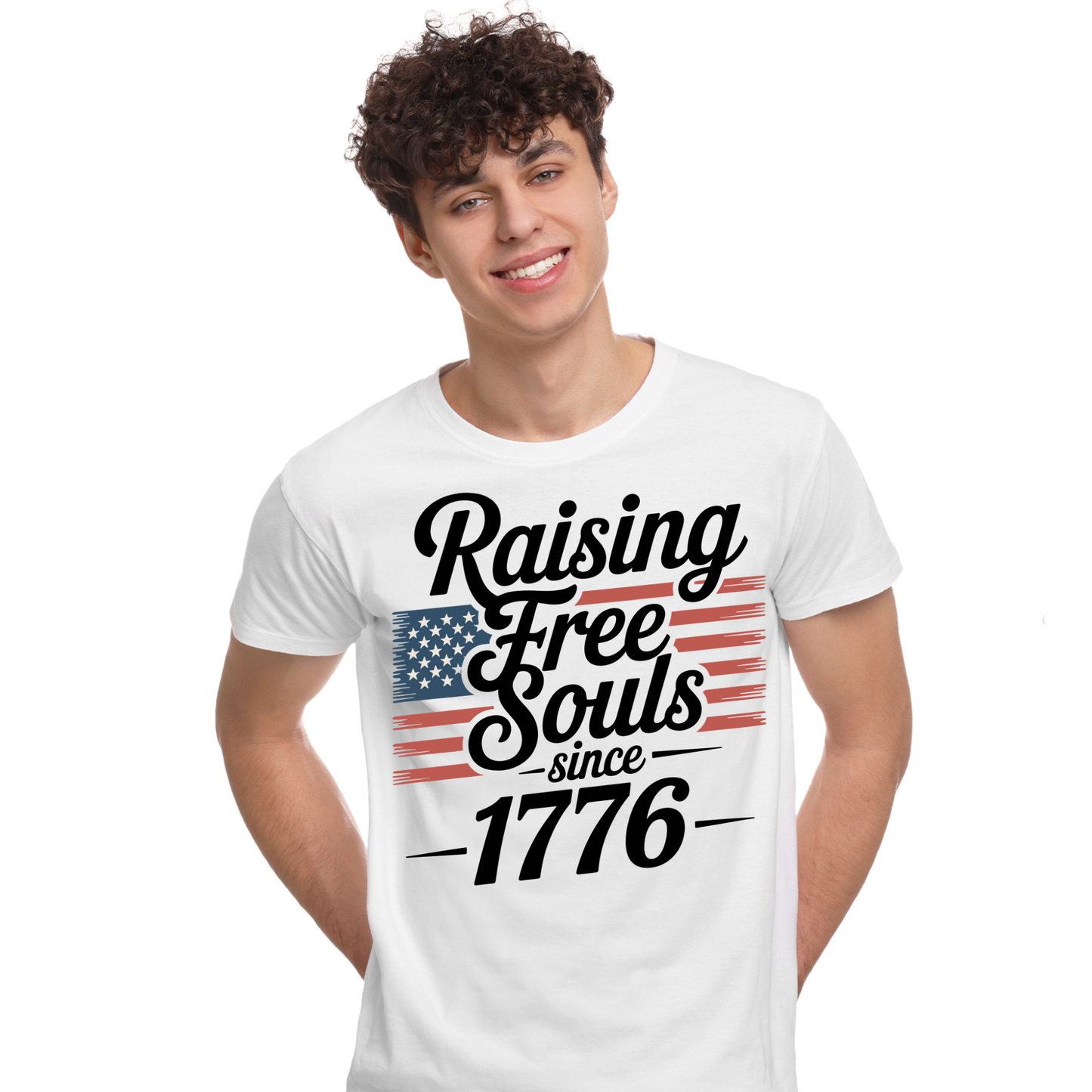 Raising Free Souls Since 1776 T-Shirt | Patriotic USA Shirt | 4th of July Tee