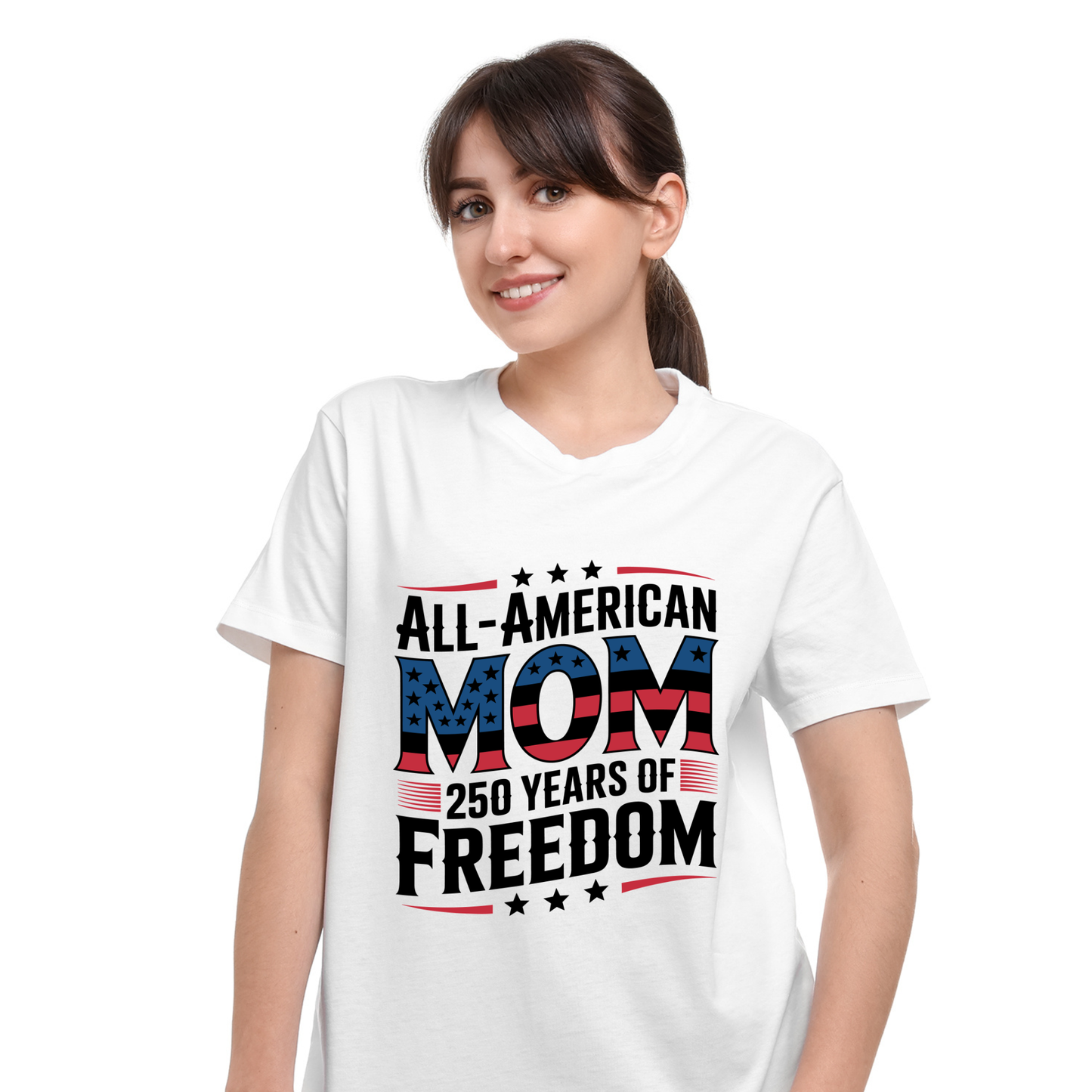 250 Years of Freedom Tee, Patriotic Mom Shirt, 4th of July Shirt, USA Independence Gift for Mom (Copy)