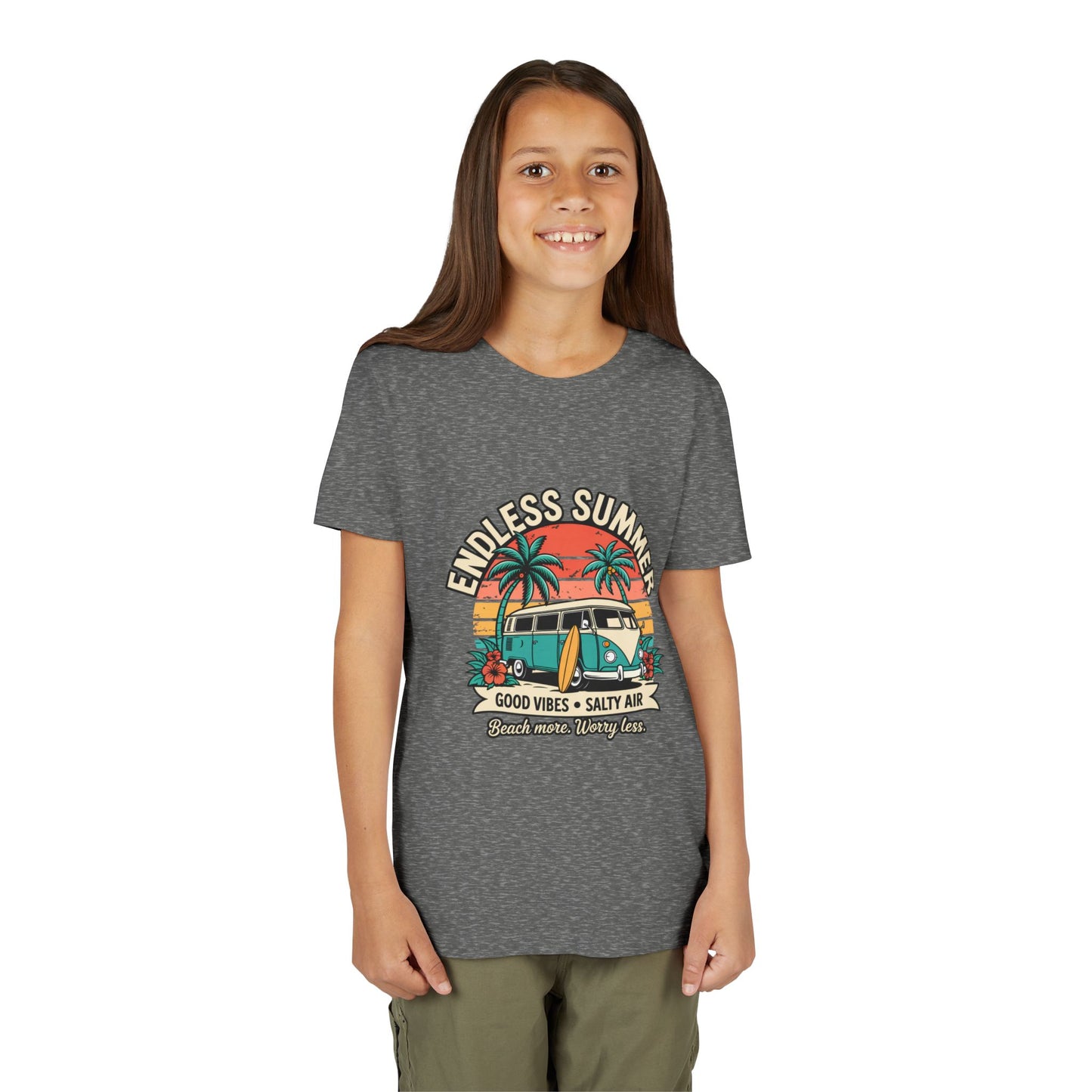 Youth Tee - "Endless Summer" Retro Van Beach Unisex T-Shirt by Printify