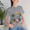 Endless Summer, Endless Soccer T-Shirt-Tropical Beach Soccer Unisex T-Shirt by Printify