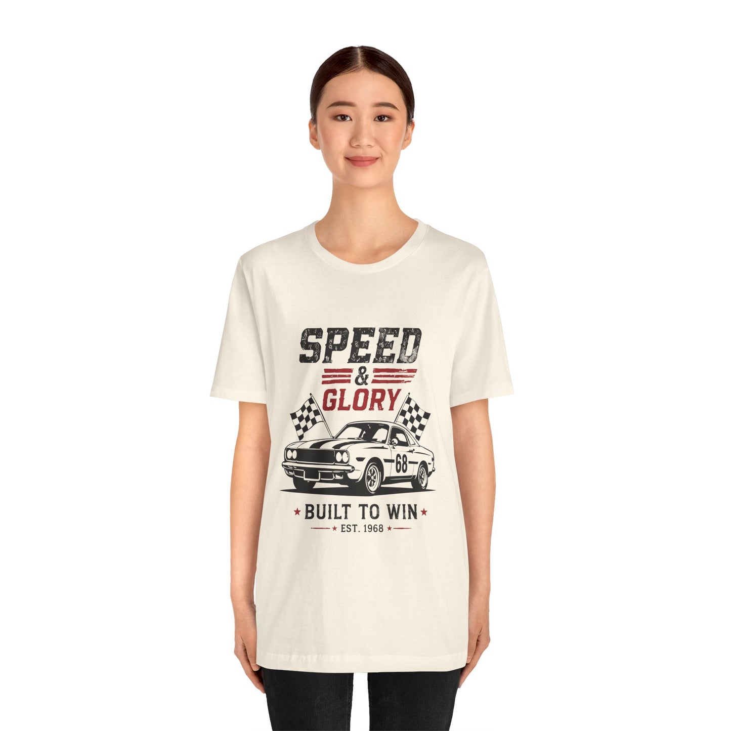 Speed & Glory Racing Tee — "Built to Win" Vintage Car Unisex T-Shirt by Printify