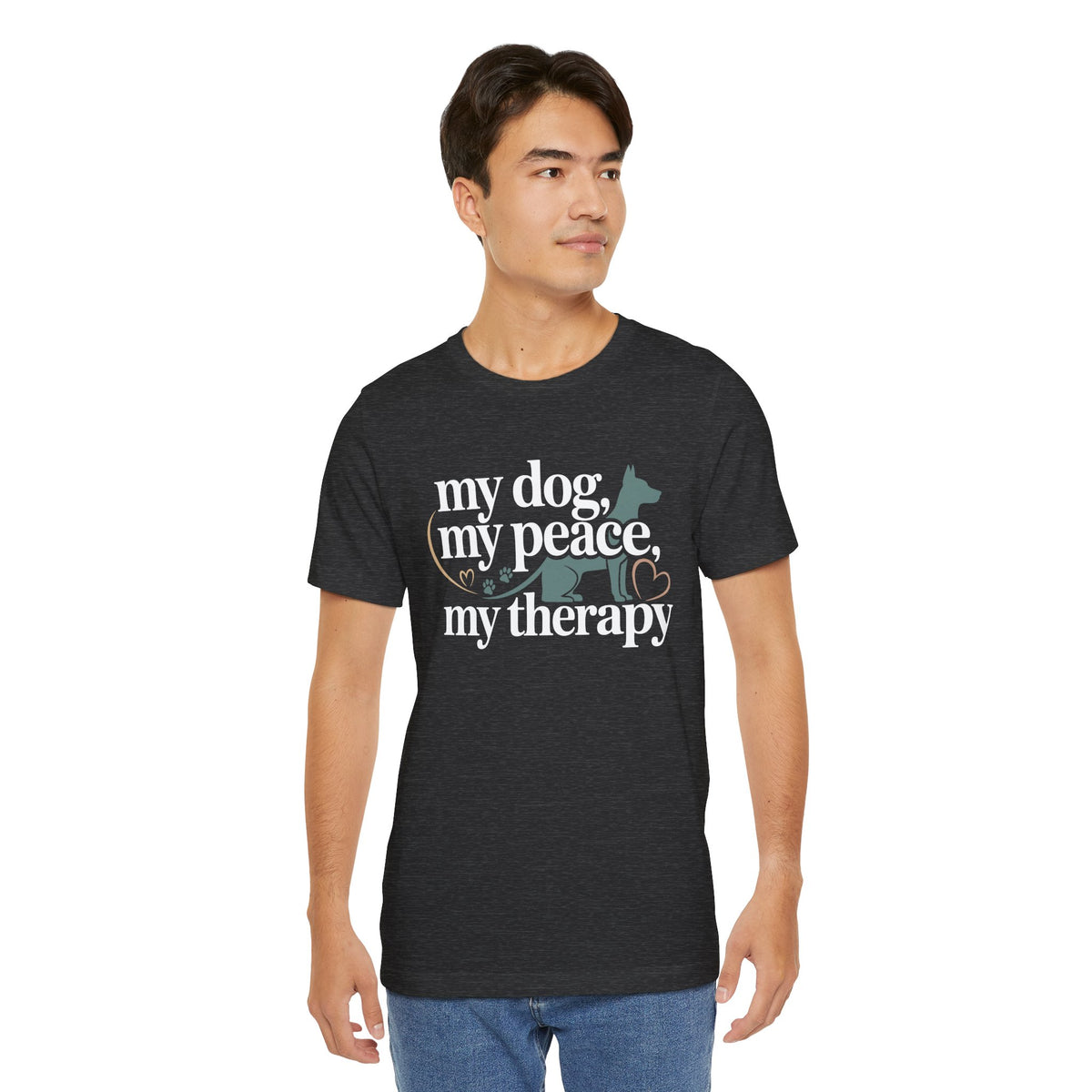 My Dog My Peace My Therapy Unisex T-Shirt | Dog Mom Shirt | Cute Pet Lover