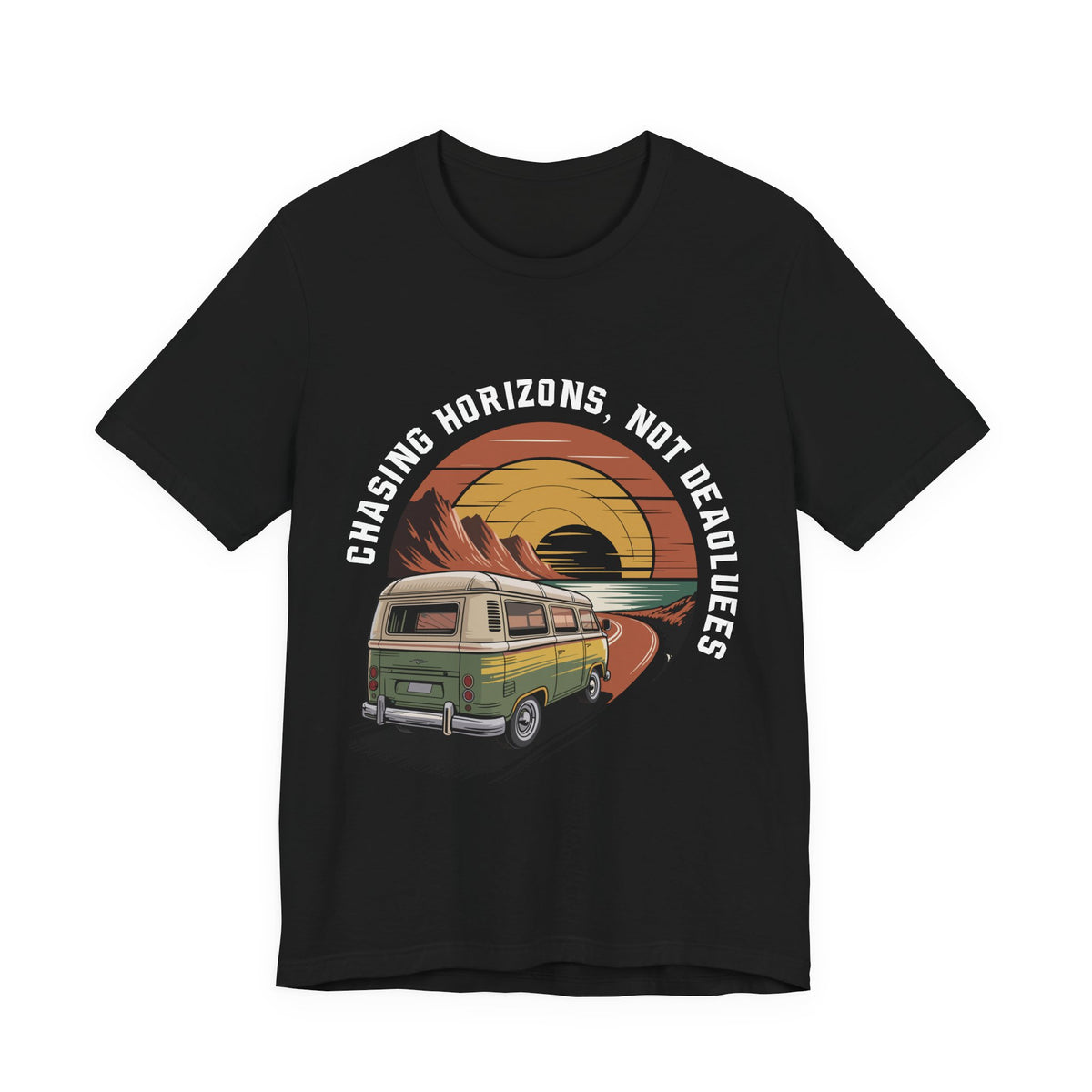 Chasing Horizons Vintage Camper Tee-Retro Van Unisex T-Shirt by Printify