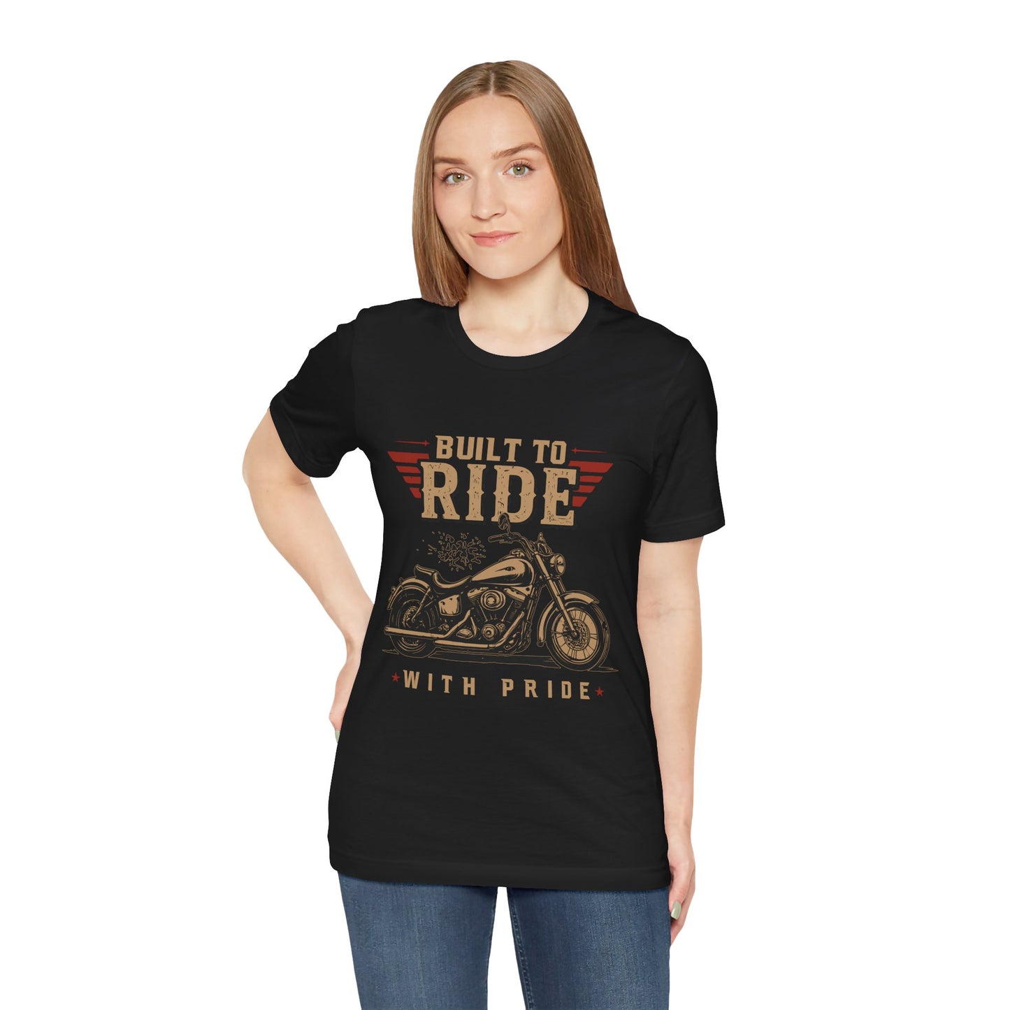 Built to Ride Motorcycle With Pride — Vintage Biker Unisex Shirt by Printify