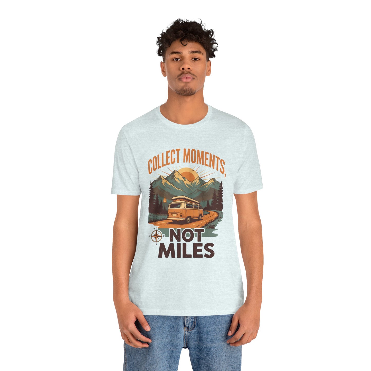 Collect Moments Not Miles Unisex T-Shirt — Vintage Camper Adventure Tee by Printify