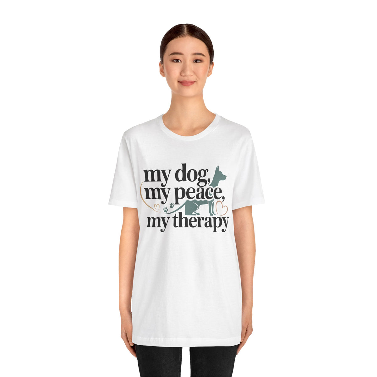 My Dog My Peace My Therapy Unisex T-Shirt | Dog Mom Shirt | Cute Pet Lover