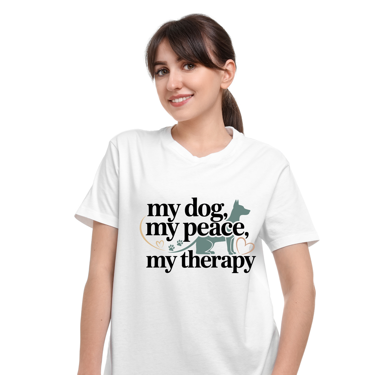 My Dog My Peace My Therapy T-Shirt  Cute Dog Mom Shirt  Pet Lover Gift