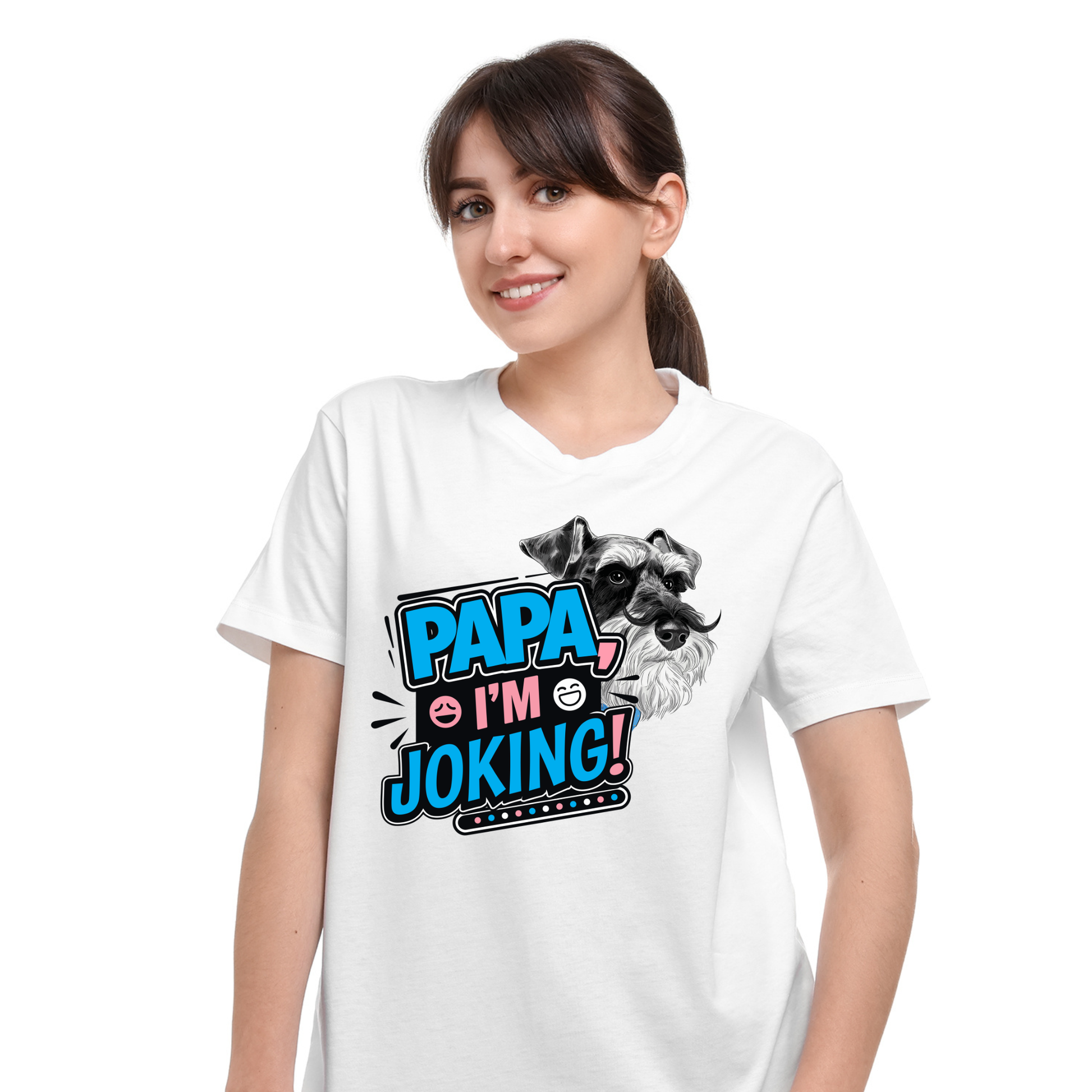 Papa I'm Joking Funny Schnauzer T-Shirt | Funny Schnauzer Dad Shirt | Humor Pet Lover Tee Gift by Ortrends