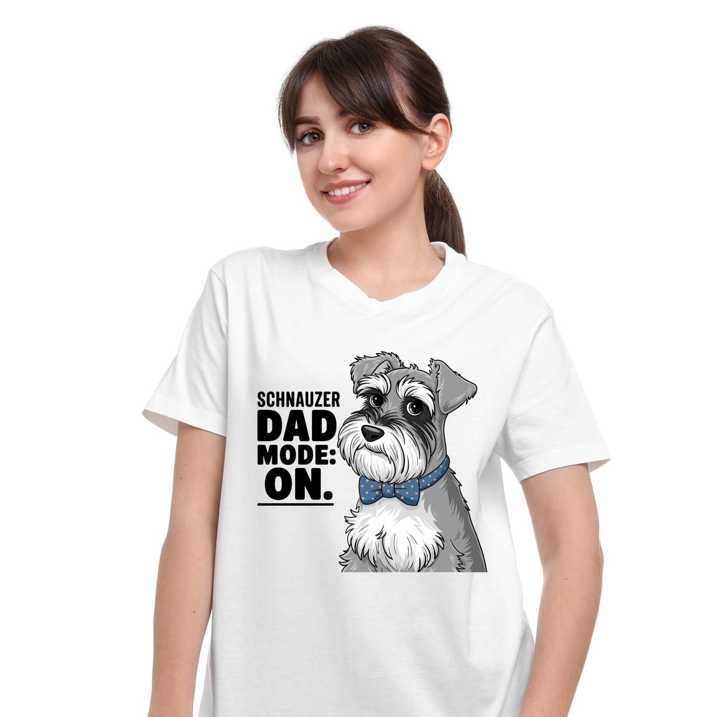 Schnauzer Dad Mode On T-Shirt | Schnauzer Dad Shirt | Funny Miniature Schnauzer Lover Gift Tee by Ortrends