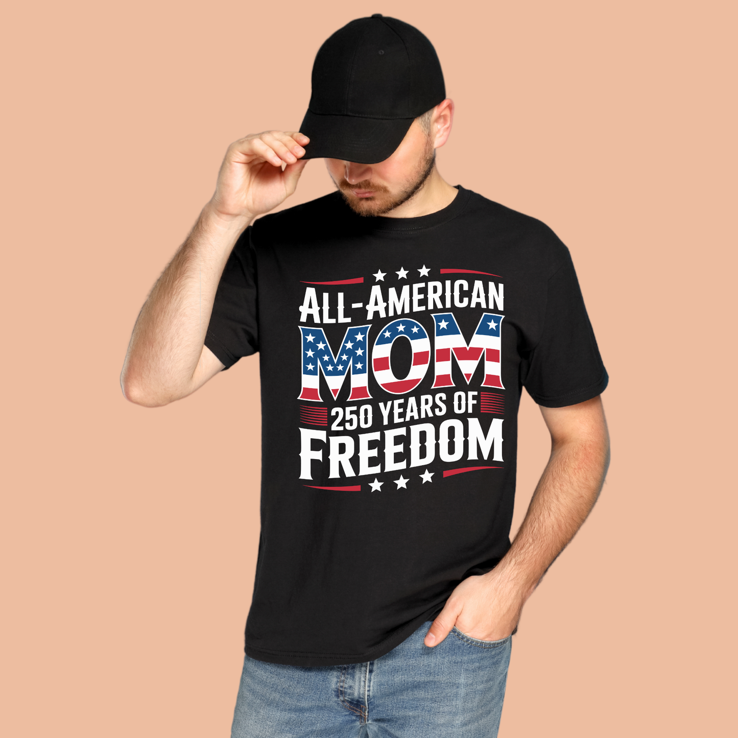 250 Years of Freedom Tee, Patriotic Mom Shirt, 4th of July Shirt, USA Independence Gift for Mom (Copy)