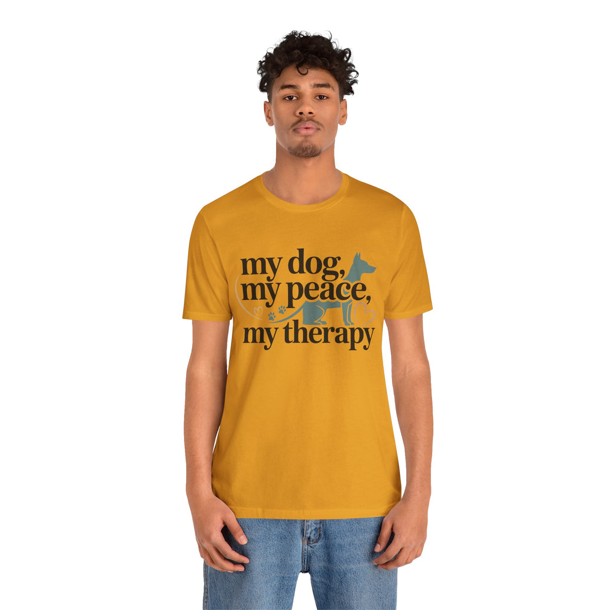 My Dog My Peace My Therapy Unisex T-Shirt | Dog Mom Shirt | Cute Pet Lover