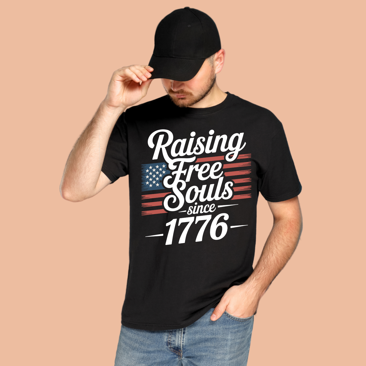 Raising Free Souls Since 1776 T-Shirt | Patriotic USA Shirt | 4th of July Tee