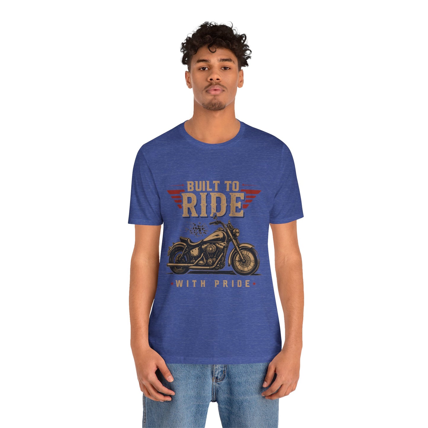Built to Ride Motorcycle With Pride — Vintage Biker Unisex Shirt by Printify