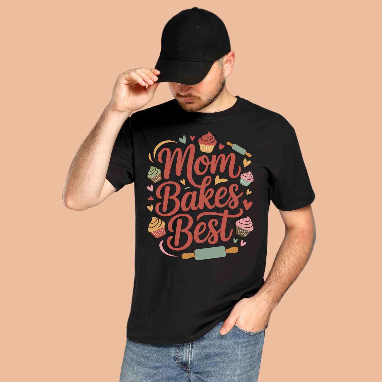 Mom Bakes Best T-Shirt | Cute Baking Mom Tee | Mother's Day Gift for Baker