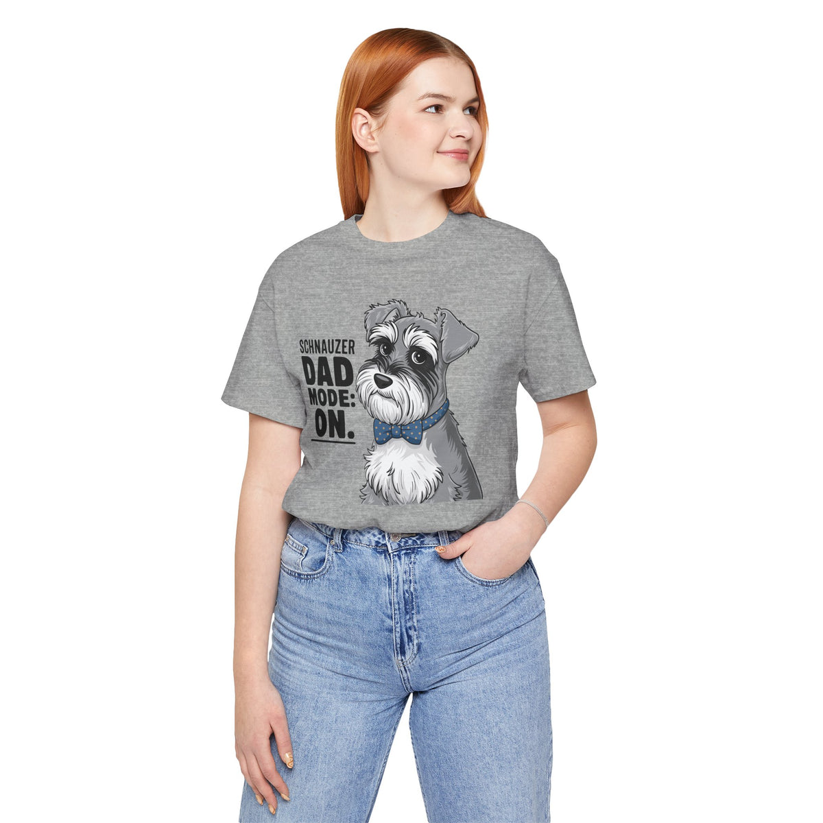 Schnauzer Dad Mode On Unisex T-Shirt | Schnauzer Dad Shirt | Funny Miniature