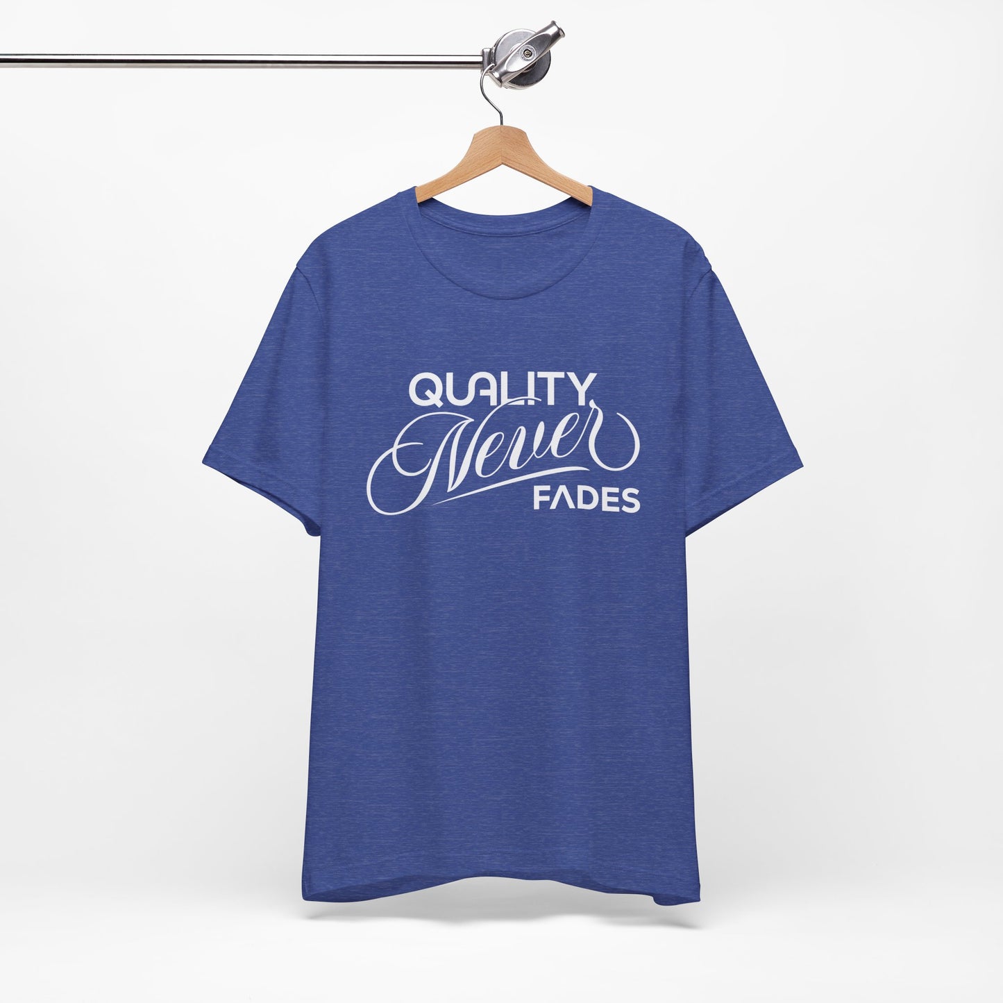 Quality Never Fades Vintage Script Tee - Premium Typographic Streetwear Unisex T-Shirt by Printify