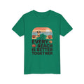 Youth Tee-“Every Beach Is Better Together” Dog Beach Graphic Unisex T-Shirt by Printify