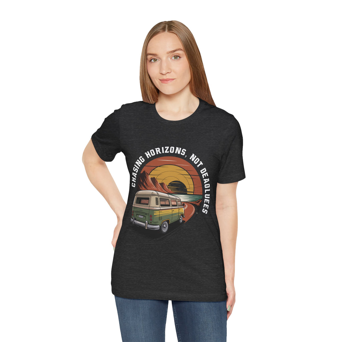 Chasing Horizons Vintage Camper Tee-Retro Van Unisex T-Shirt by Printify