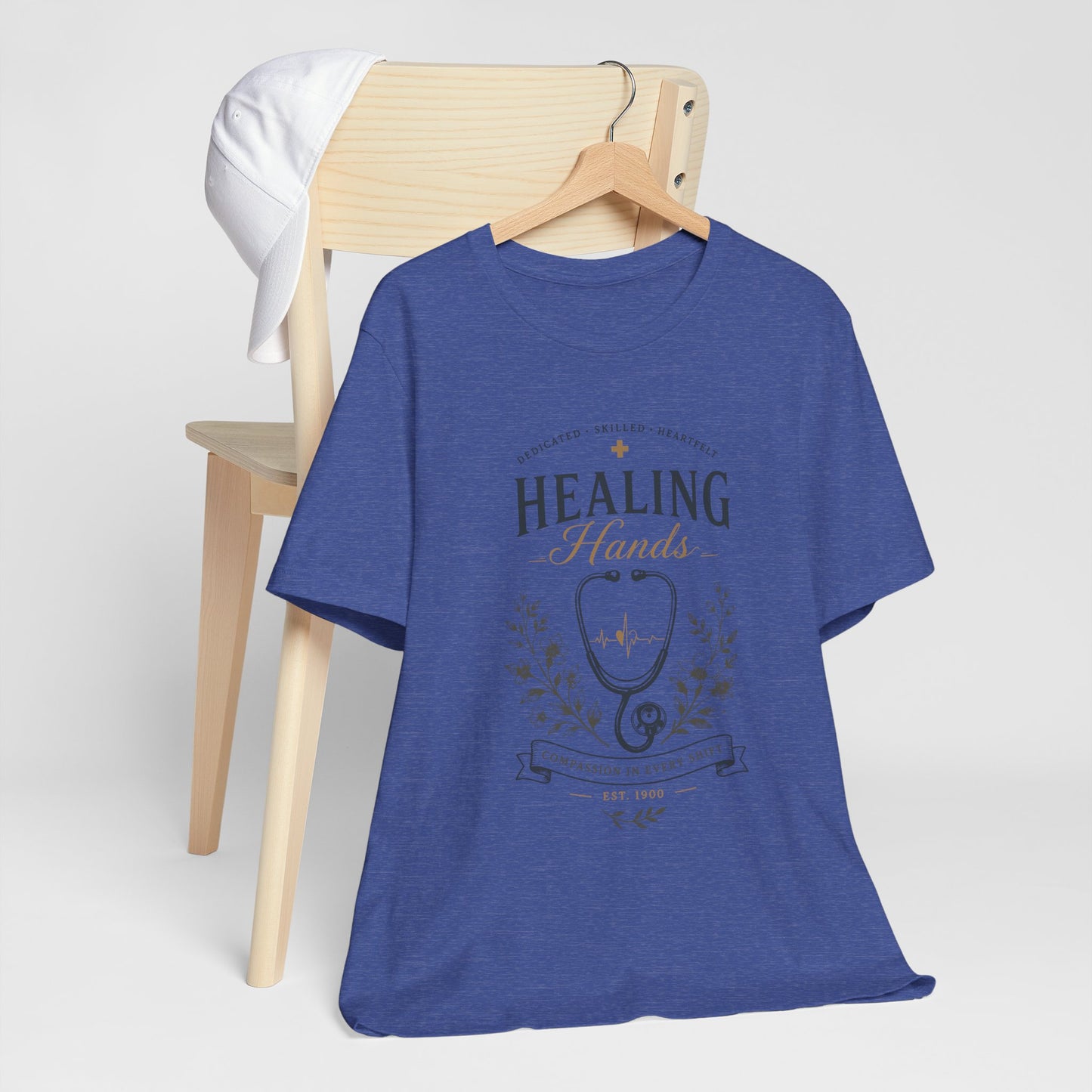 Healing Hands T-Shirt-Compassionate Care Nurse Unisex T-Shirt by Printify