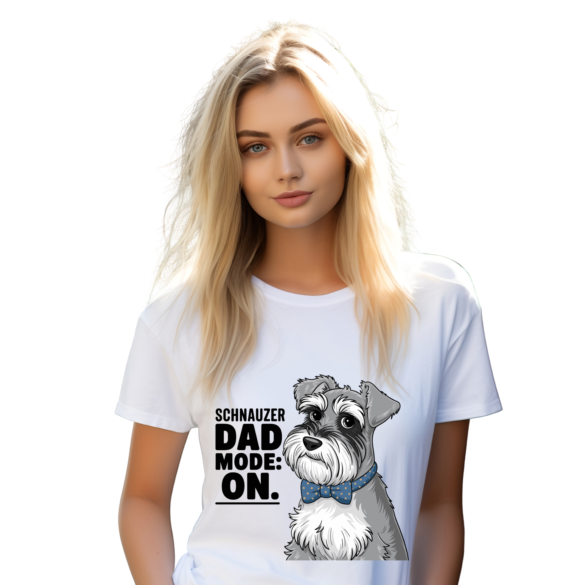 Schnauzer Dad Mode On T-Shirt | Schnauzer Dad Shirt | Funny Miniature Schnauzer Lover Gift Tee by Ortrends