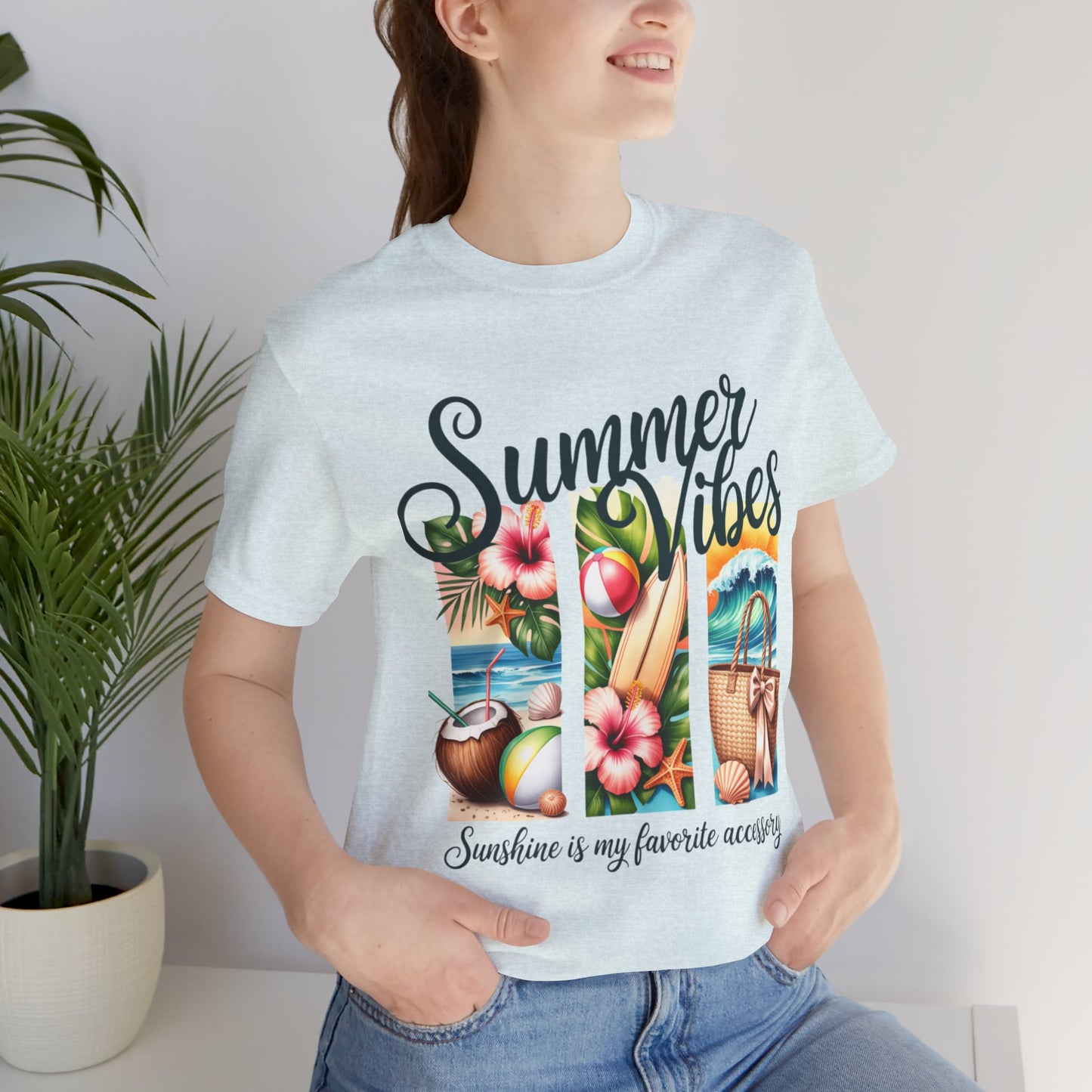 Summer Vibes T-Shirt-"Sunshine is my favorite accessory" Graphic Unisex T-Shirt by Printify