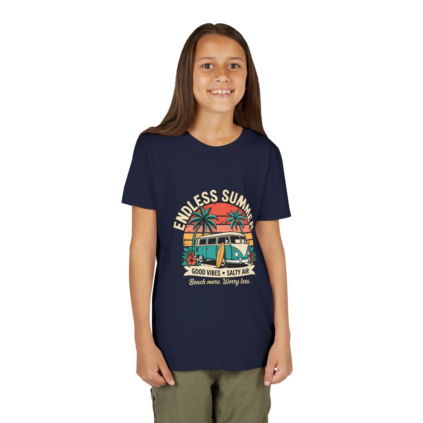 Youth Tee - "Endless Summer" Retro Van Beach Unisex T-Shirt by Printify