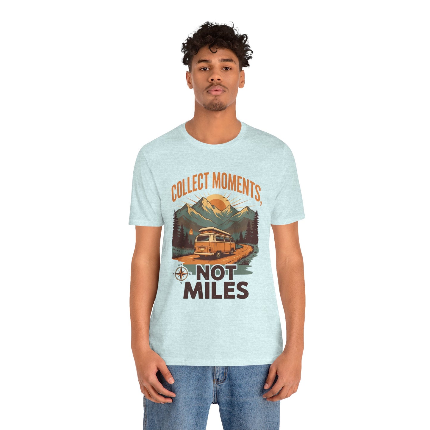 Collect Moments Not Miles Unisex T-Shirt — Vintage Camper Adventure Tee by Printify