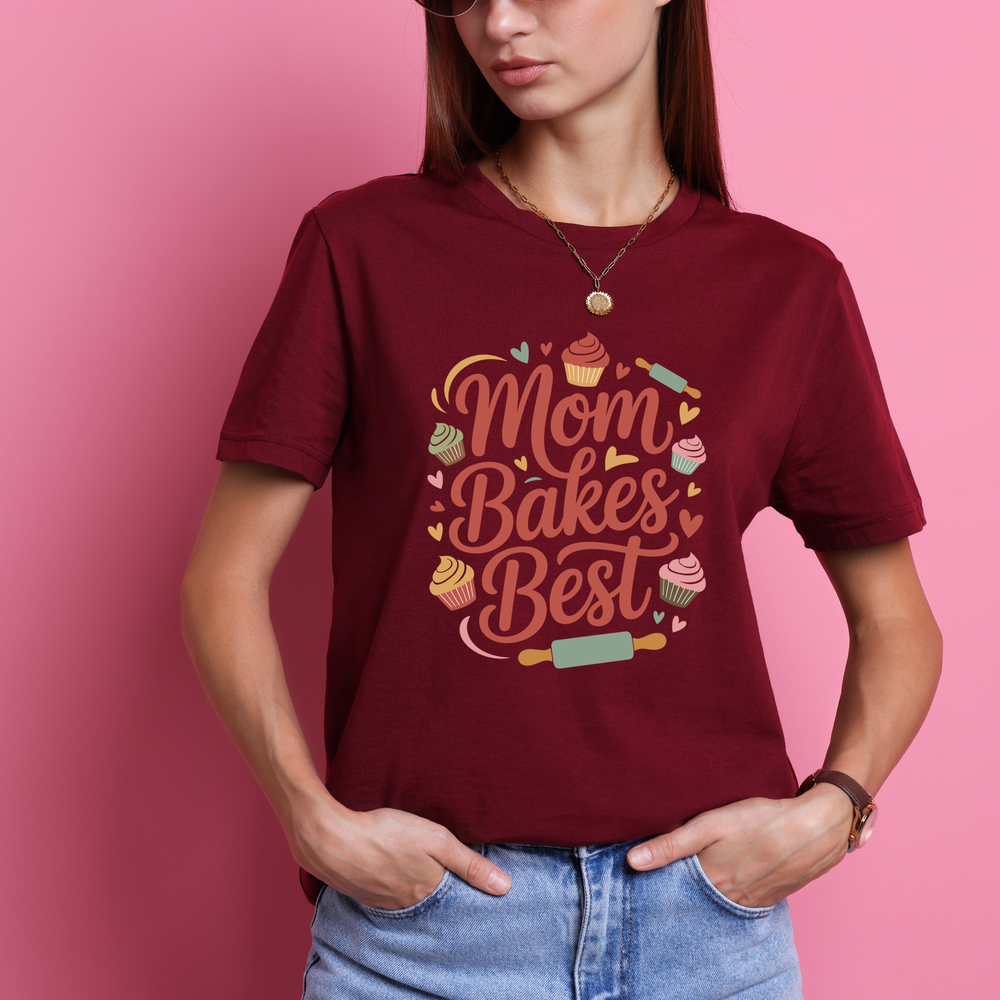 Mom Bakes Best T-Shirt | Cute Baking Mom Tee | Mother's Day Gift for Baker