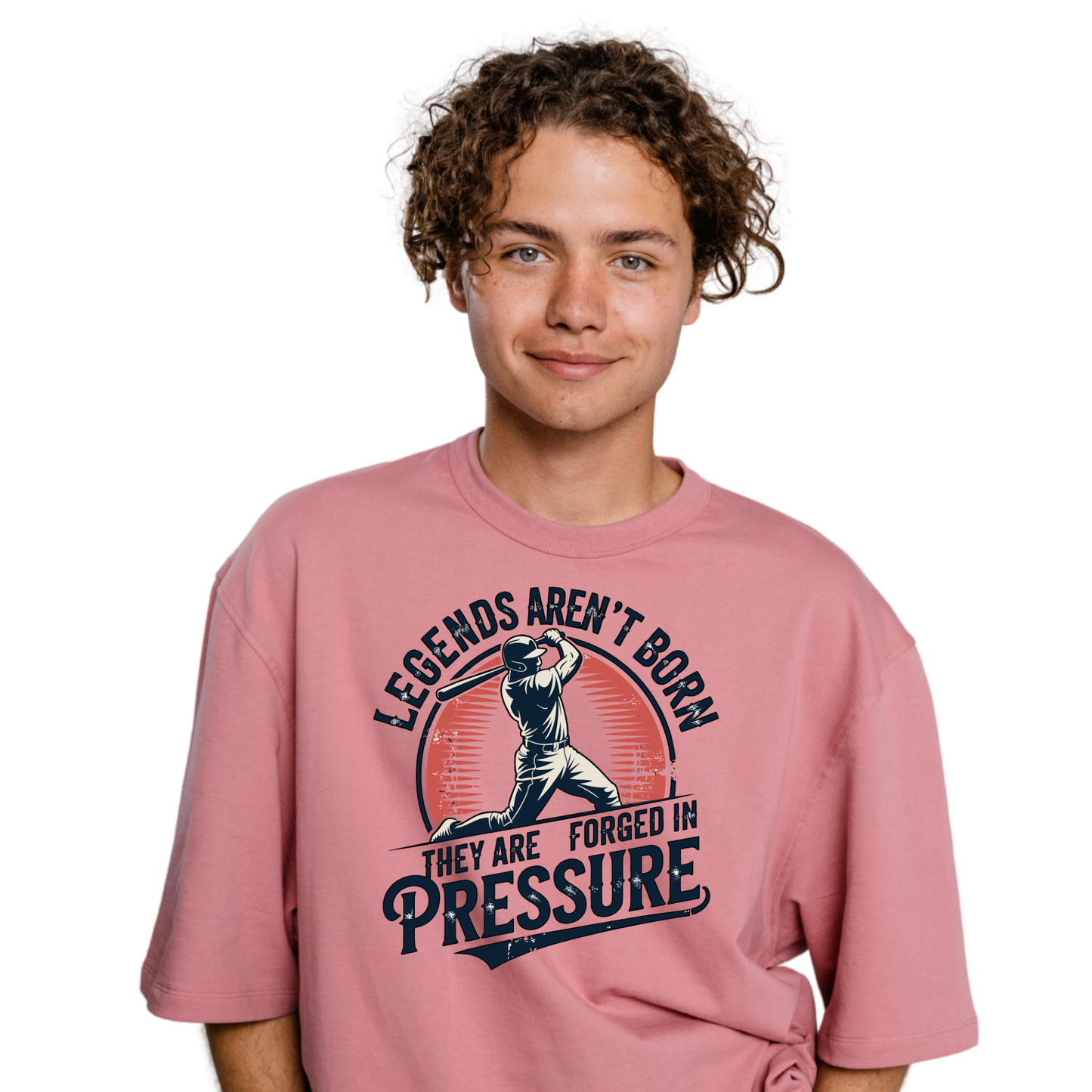 Legends Are Forged in Pressure Baseball T-Shirt | Motivational Sports Tee | Baseball Fan Gift