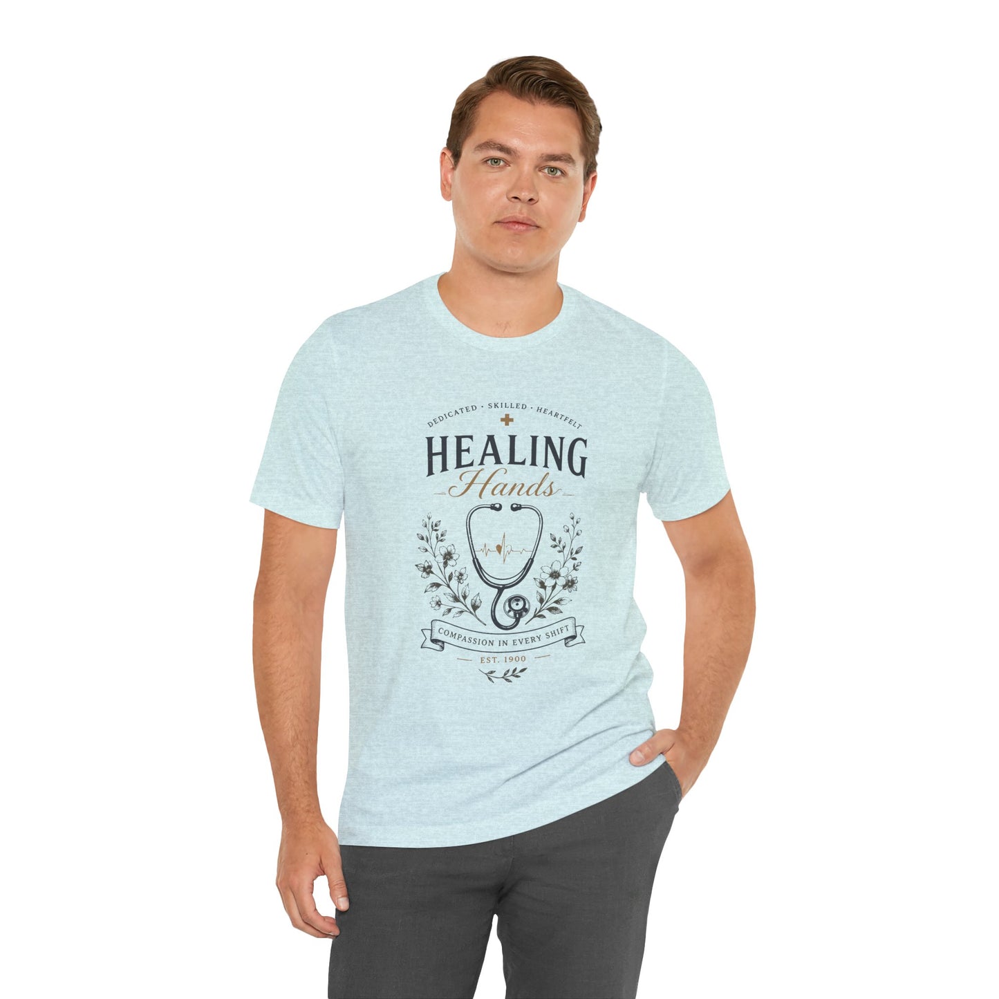 Healing Hands T-Shirt-Compassionate Care Nurse Unisex T-Shirt by Printify