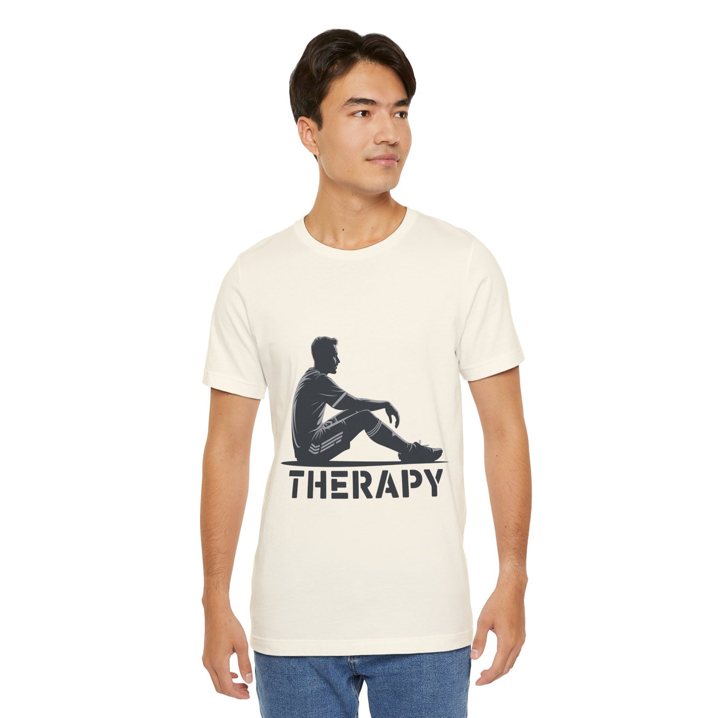 Therapy Silhouette Tee-Mental Health Awareness Graphic Unisex T-Shirt by Printify