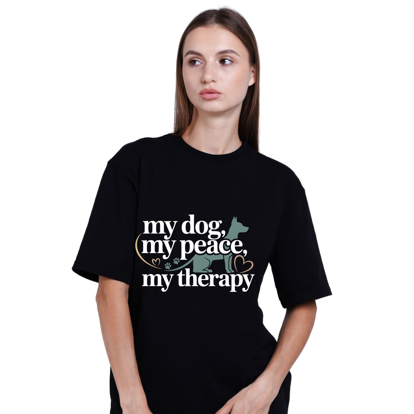 My Dog My Peace My Therapy T-Shirt  Cute Dog Mom Shirt  Pet Lover Gift