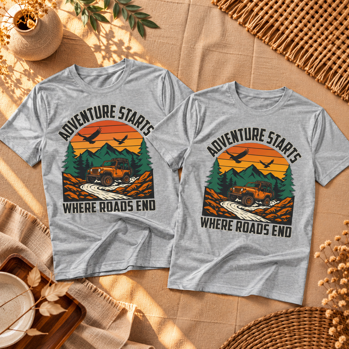 La aventura comienza donde terminan los caminos Camiseta Off-Road | Ortrends