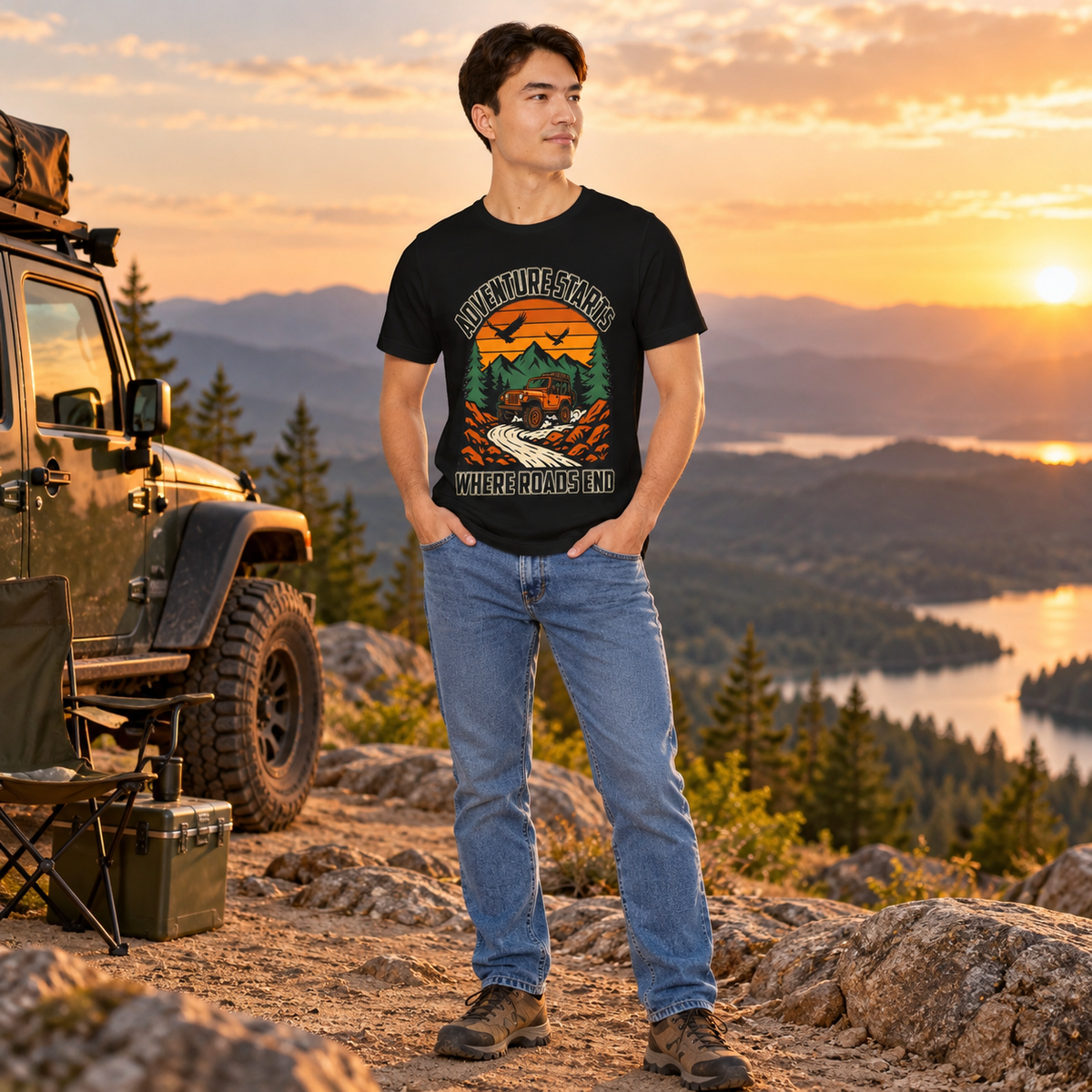 La aventura comienza donde terminan los caminos Camiseta Off-Road | Ortrends