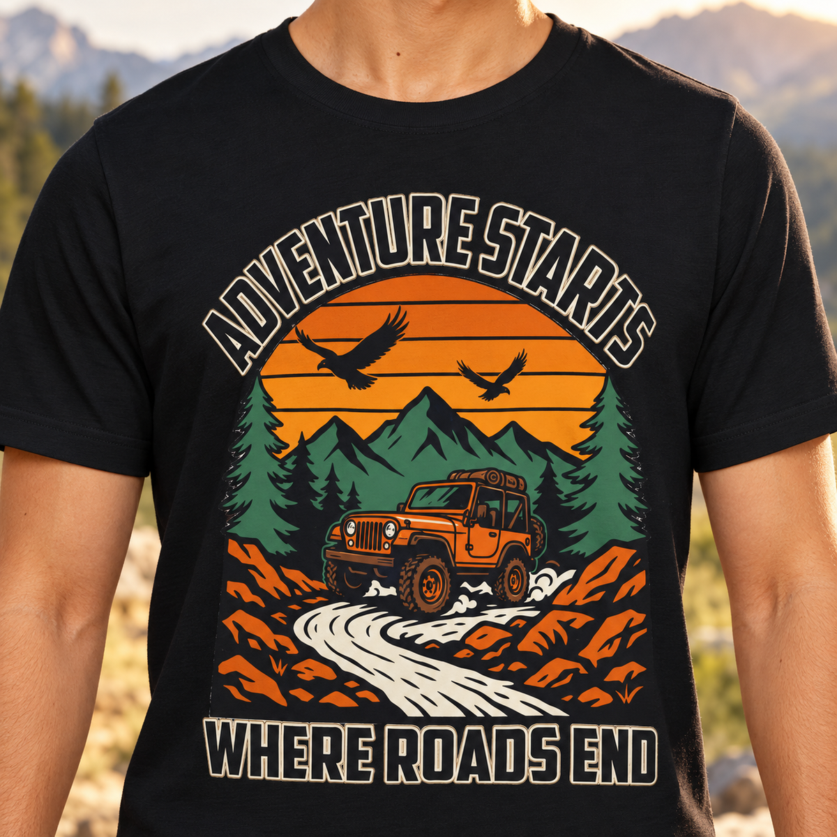 La aventura comienza donde terminan los caminos Camiseta Off-Road | Ortrends