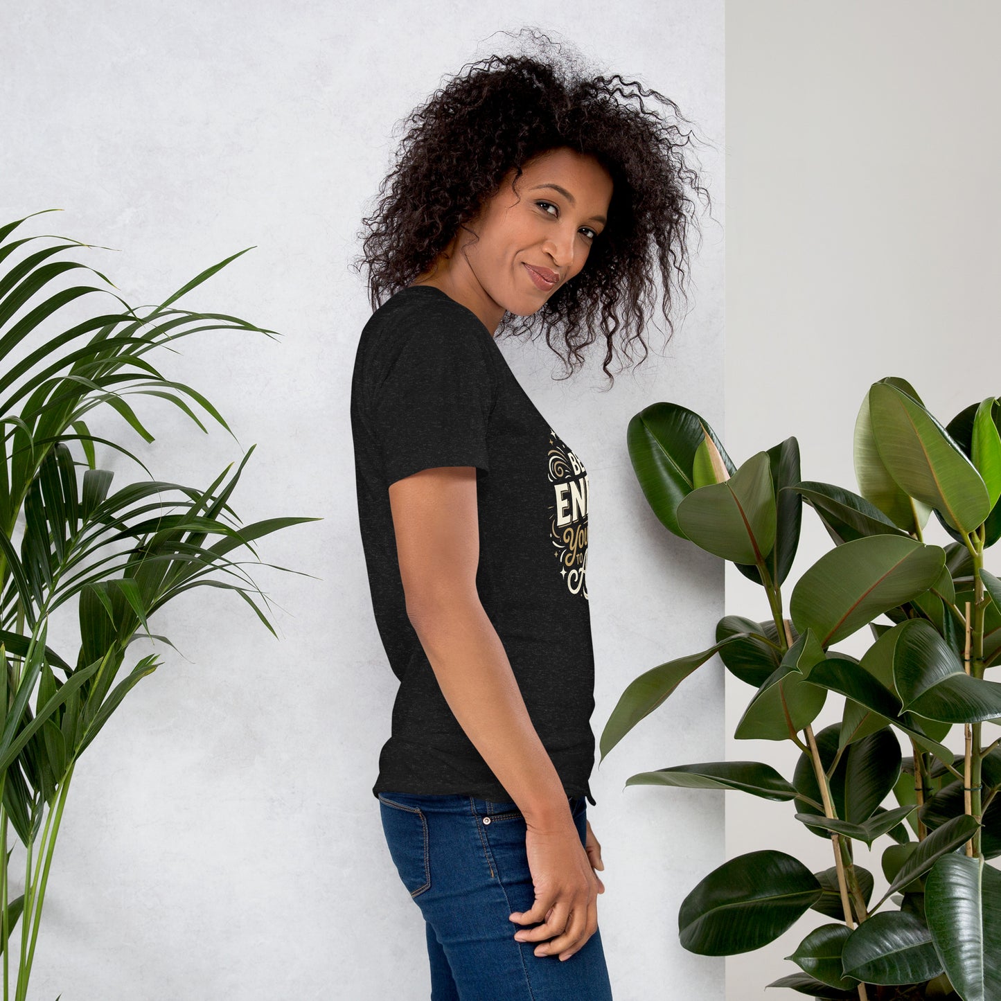 Women's inspirational cotton t-shirt reading Be the Energy You Want to Attract, mindset graphic tee
