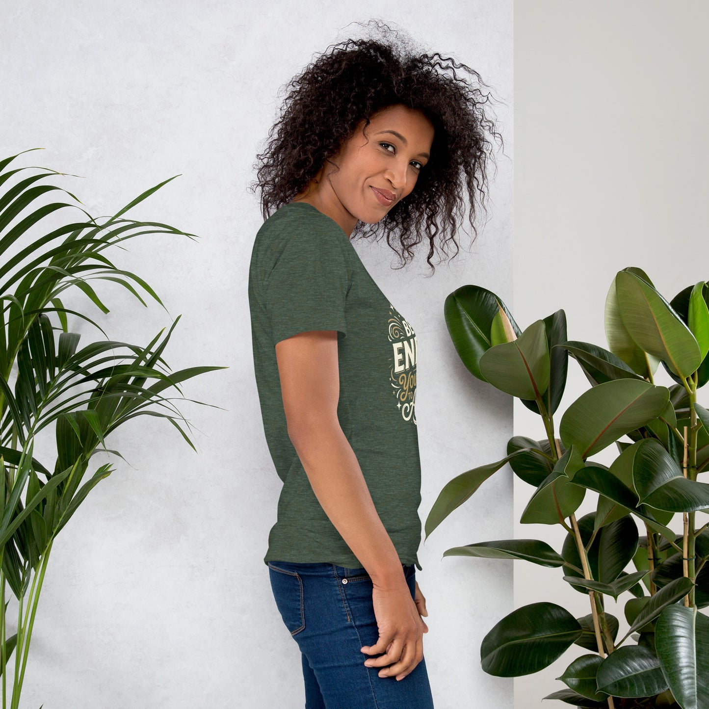 Women's inspirational cotton t-shirt reading Be the Energy You Want to Attract, mindset graphic tee