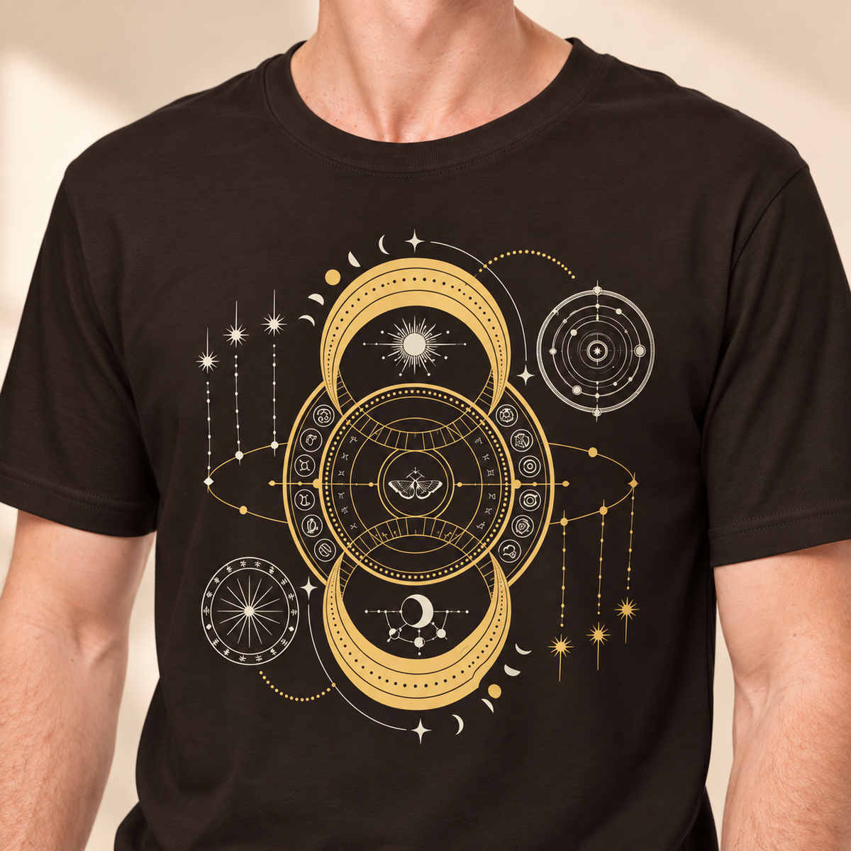 Celestial Moth Zodiac Tee | Astrology Unisex T-Shirt