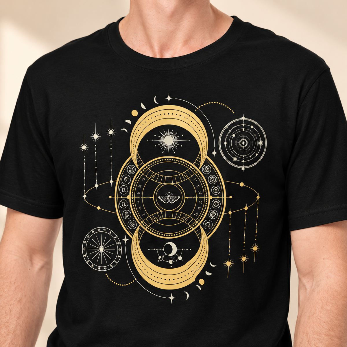 Celestial Moth Zodiac Tee | Astrology Unisex T-Shirt