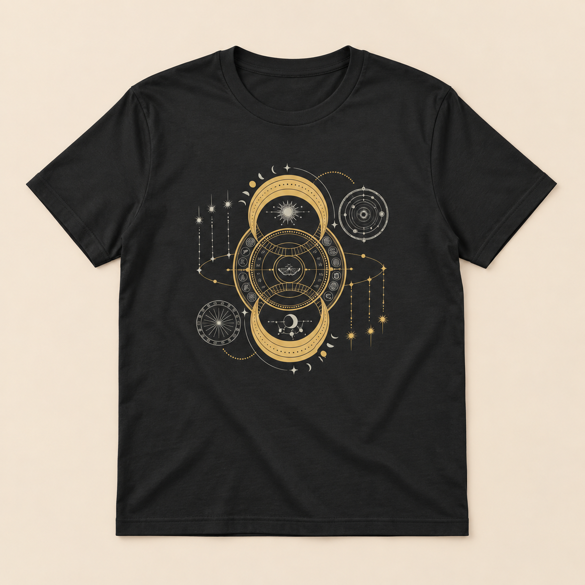 Celestial Moth Zodiac Tee | Astrology Unisex T-Shirt