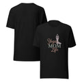White women's t-shirt with Yoga Mom Life graphic design, soft cotton tee for moms who love yoga