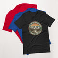 Women's cotton t-shirt with Lost in the Mountains graphic, outdoor adventure tee for hikers