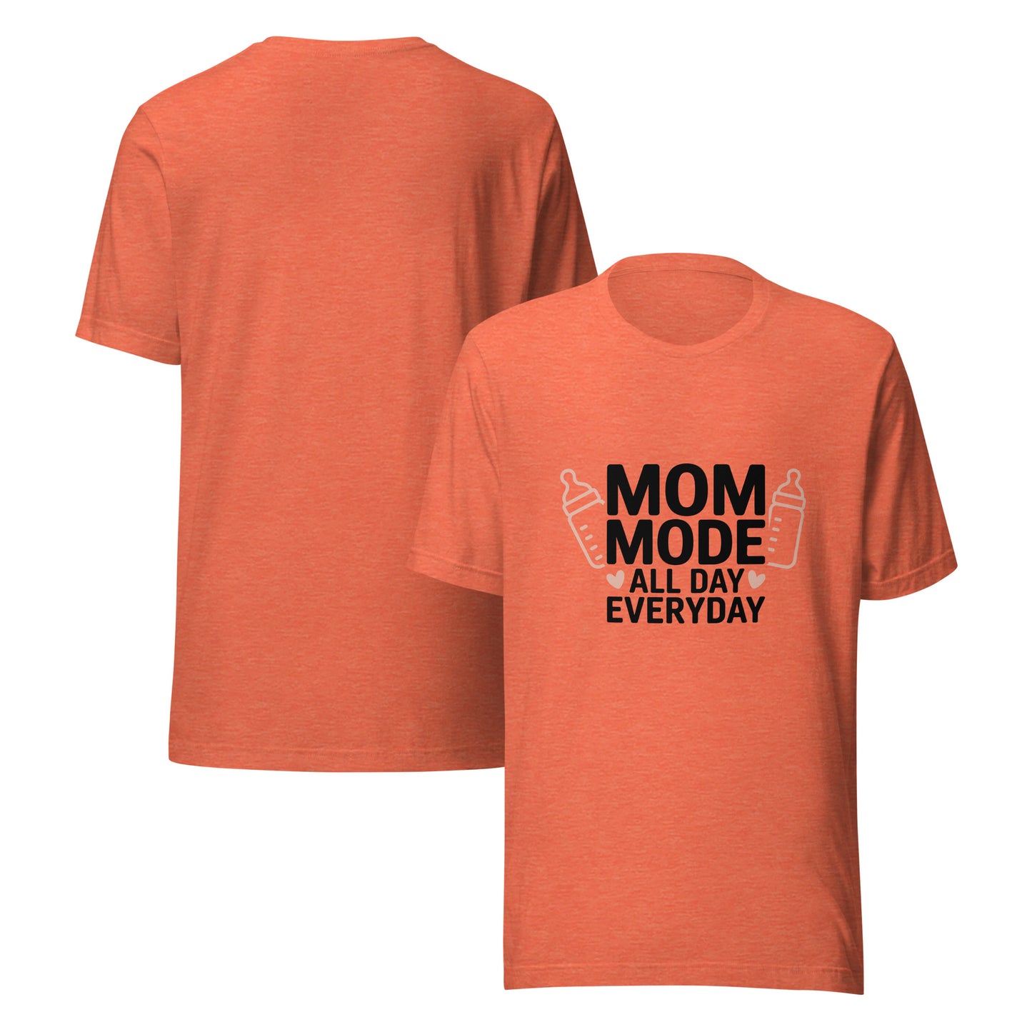 Unisex graphic tee reading Mom Mode All Day Everyday, funny cotton shirt for moms