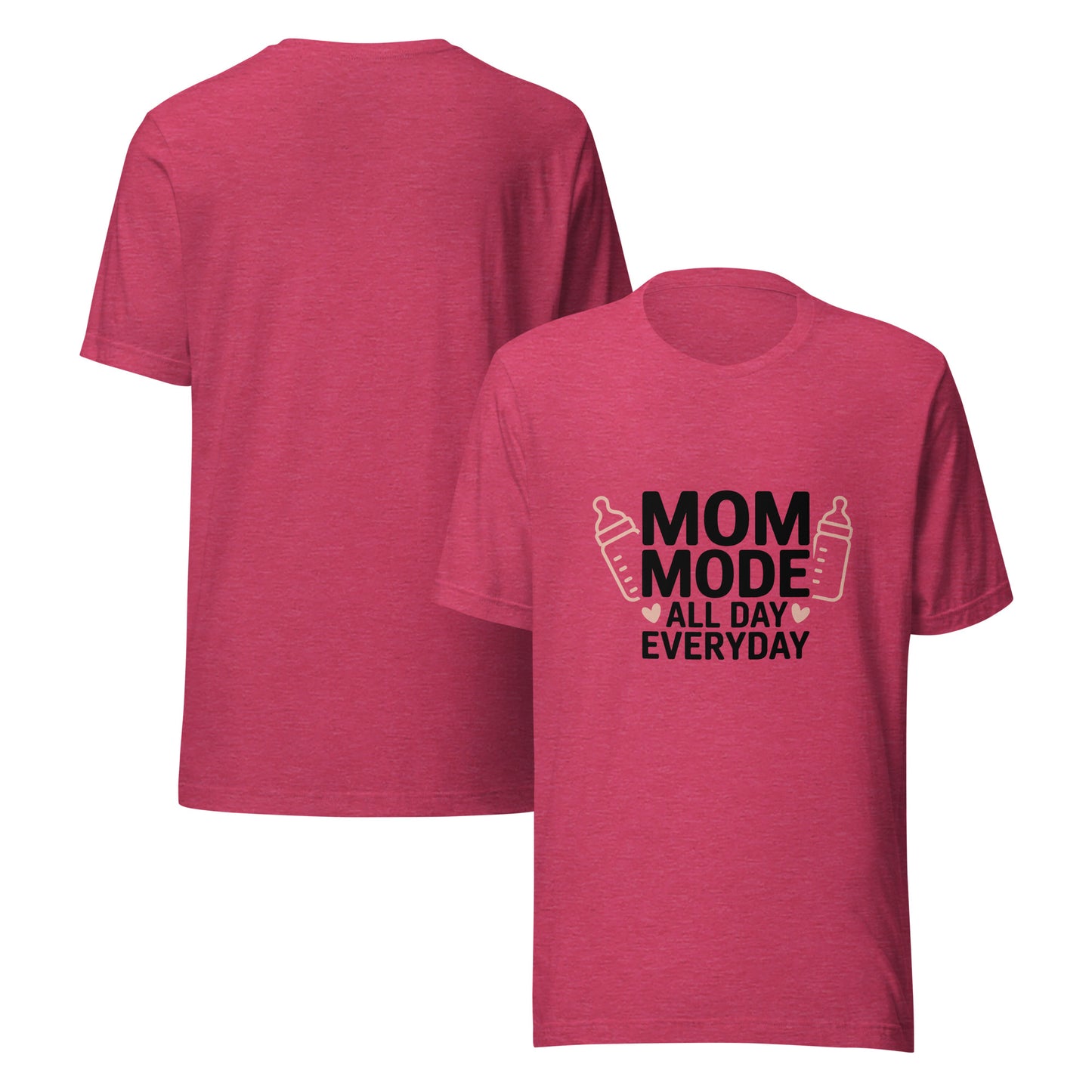 Unisex graphic tee reading Mom Mode All Day Everyday, funny cotton shirt for moms